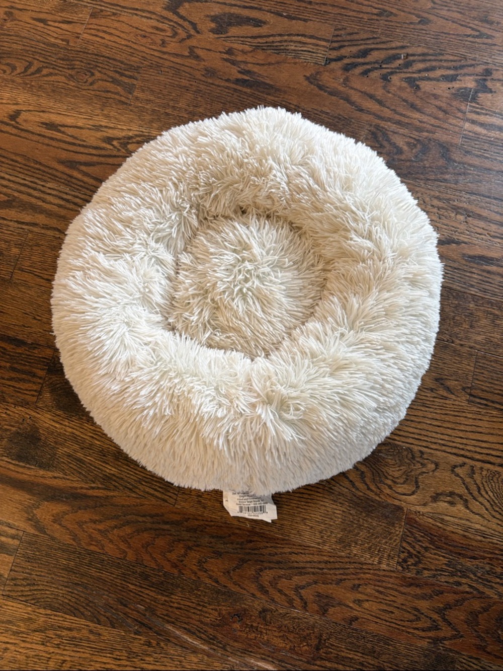 Boots & Barkley Plush Round Donut Pet Bed in Cream